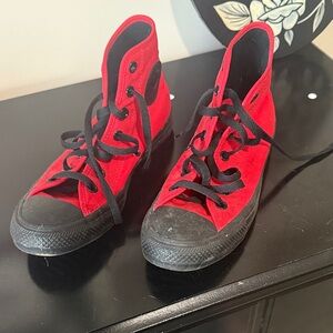 Converse Red Canvas High-Top Sneakers
